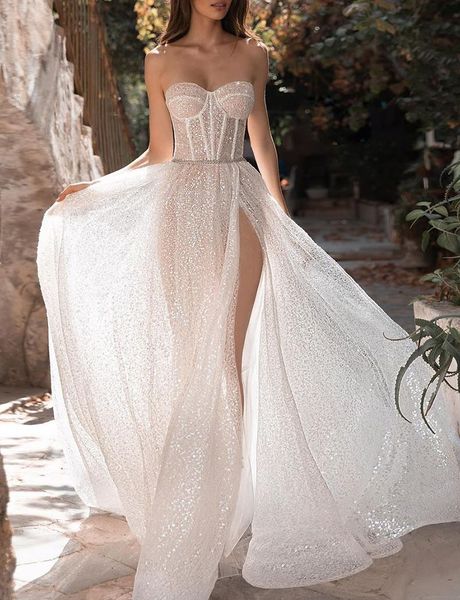 party dresses ssyfashion evening dress sweetheart sleeveless high-split sequins shining beach gowns long formal vestidos, White;black
party dresses ssyfashion evening dress sweetheart sleeveless high-split sequins shining beach gowns long formal vestidos, White;black