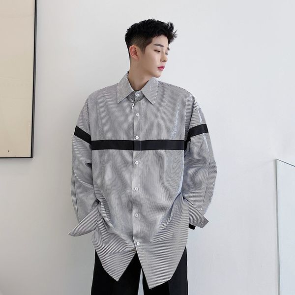 men's casual shirts men long sleeve stripe shirt youthful male korea style streetwear hip hop loose vintage 735r, White;black
men's casual shirts men long sleeve stripe shirt youthful male korea style streetwear hip hop loose vintage 735r, White;black