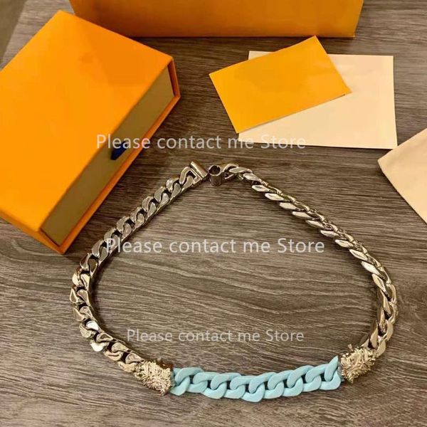 chains 2021 light blue men's chain necklace splicing elements high-end craftsmanship brand pendant birthday gift, Silver
chains 2021 light blue men's chain necklace splicing elements high-end craftsmanship brand pendant birthday gift, Silver