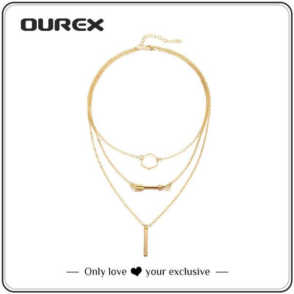 fashion punk style gold color metal arrow pendent necklace multi-layer for women party jewelry wholesale pendant necklaces, Silver
fashion punk style gold color metal arrow pendent necklace multi-layer for women party jewelry wholesale pendant necklaces, Silver