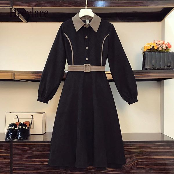 casual dresses plus size autumn winter velvet long sleeve dress elegant designer women single breasted office ladies vestidos 4xl, Black;gray
casual dresses plus size autumn winter velvet long sleeve dress elegant designer women single breasted office ladies vestidos 4xl, Black;gray