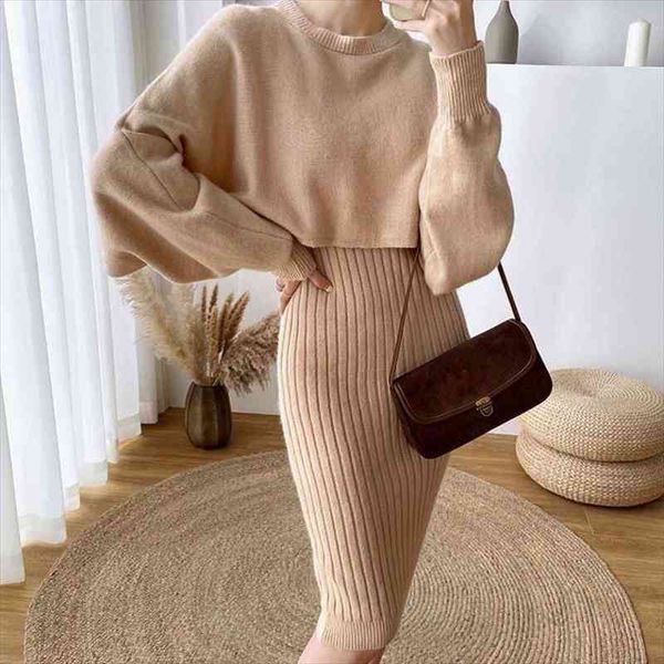 Runway Fall Winter Long Sleeve Korean Knitted Top Sweater Elegant Sling Dress Womens Clothes Vestido 2 Pieces Set, White
Runway Fall Winter Long Sleeve Korean Knitted Top Sweater Elegant Sling Dress Womens Clothes Vestido 2 Pieces Set, White