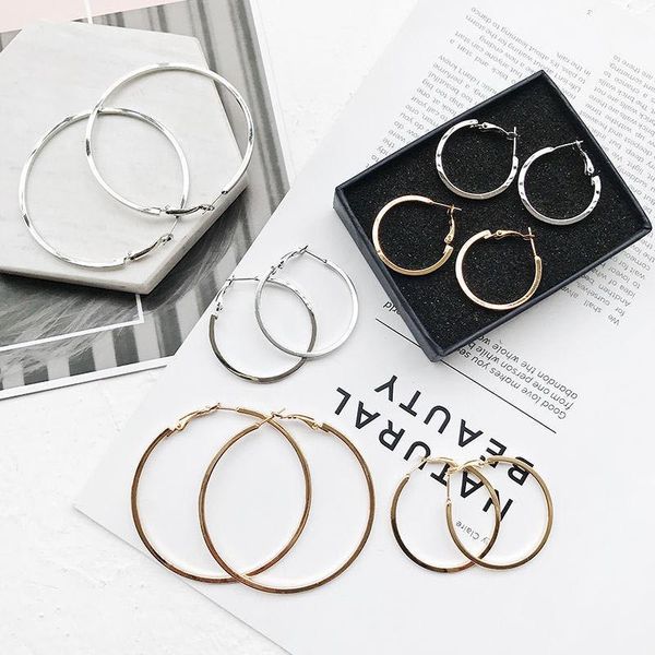 hoop & huggie 40mm 50mm 60mm exaggerate big smooth circle earrings brincos simple party round loop for women jewelry, Golden;silver
hoop & huggie 40mm 50mm 60mm exaggerate big smooth circle earrings brincos simple party round loop for women jewelry, Golden;silver