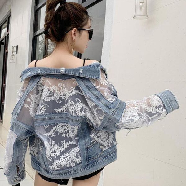 women's jackets 2021 spring and autumn versatile loose lace mesh perspective embroidery short coat, Black;brown
women's jackets 2021 spring and autumn versatile loose lace mesh perspective embroidery short coat, Black;brown
