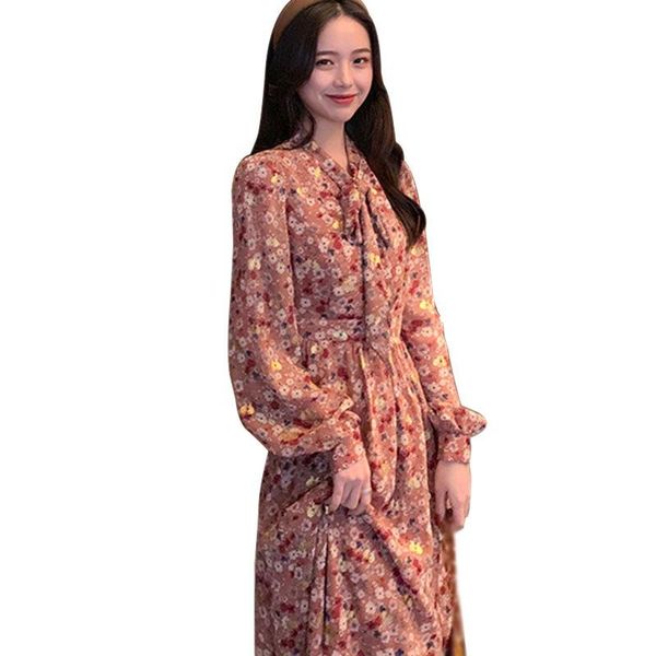casual dresses spring and autumn vintage long sleeves loose women's dress elegant floral bow tie slim chiffon midi, Black;gray
casual dresses spring and autumn vintage long sleeves loose women's dress elegant floral bow tie slim chiffon midi, Black;gray