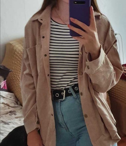 women shirt solid corduroy batwing sleeve vintage blouse turn-down collar loose button up 's blouses & shirts women's, White
women shirt solid corduroy batwing sleeve vintage blouse turn-down collar loose button up 's blouses & shirts women's, White