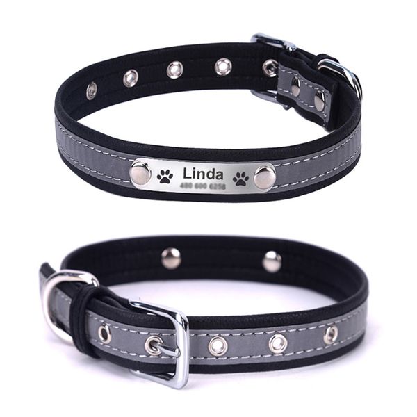adjustable personalized dog collars pu leather reflective dogs cat collar id custom tag engraved pet accessorie
adjustable personalized dog collars pu leather reflective dogs cat collar id custom tag engraved pet accessorie