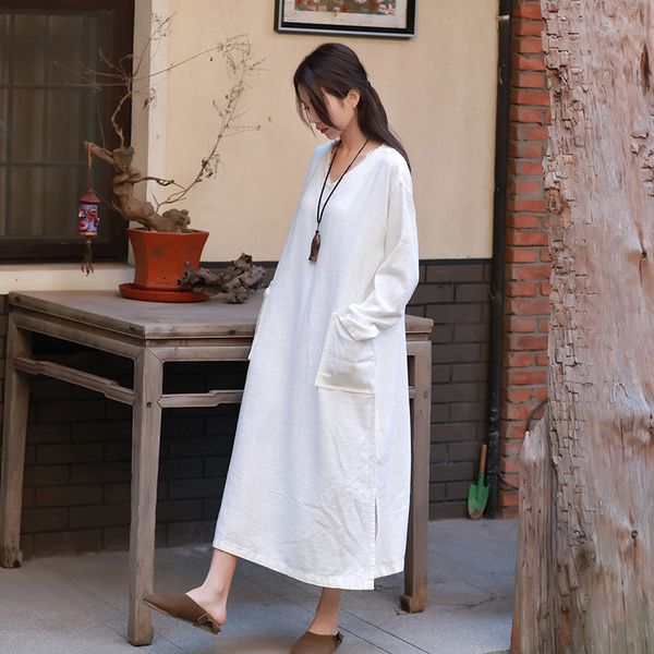 aransue spring summer women bathrobe big retro-female dress v collar long chinese style clothes, Black;gray
aransue spring summer women bathrobe big retro-female dress v collar long chinese style clothes, Black;gray