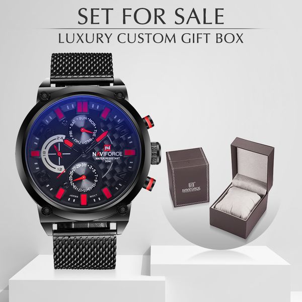 watches luxury naviforce brand mens steel analog men's quartz clock with box set for sale man fashion casual sports wirst watch, Slivery;brown
watches luxury naviforce brand mens steel analog men's quartz clock with box set for sale man fashion casual sports wirst watch, Slivery;brown