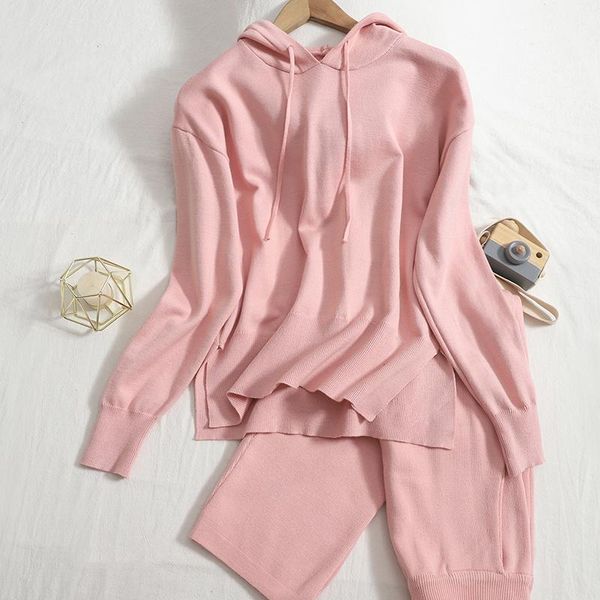 women's two piece pants tracksuits winter knitted hooded pocket sweater jacket with lace-up straight sets women two-piece suit sportsui, White
women's two piece pants tracksuits winter knitted hooded pocket sweater jacket with lace-up straight sets women two-piece suit sportsui, White
