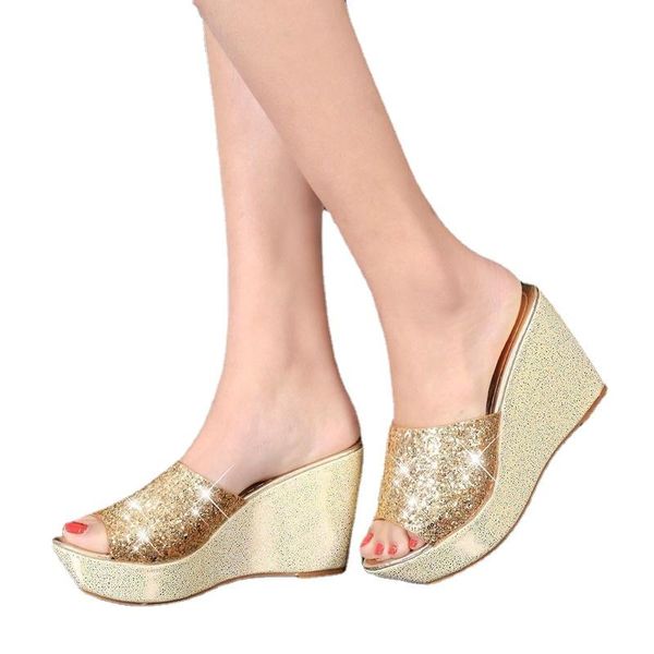 dress shoes women luxury slipper wedges platform sandals peep toe crystal sequins mules clogs sandalias plataforma mujer, Black
dress shoes women luxury slipper wedges platform sandals peep toe crystal sequins mules clogs sandalias plataforma mujer, Black