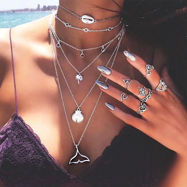 pendant necklaces bohemian fishtail sea shell necklace boho statement multi layer for woman bijoux jewelry gift, Silver
pendant necklaces bohemian fishtail sea shell necklace boho statement multi layer for woman bijoux jewelry gift, Silver
