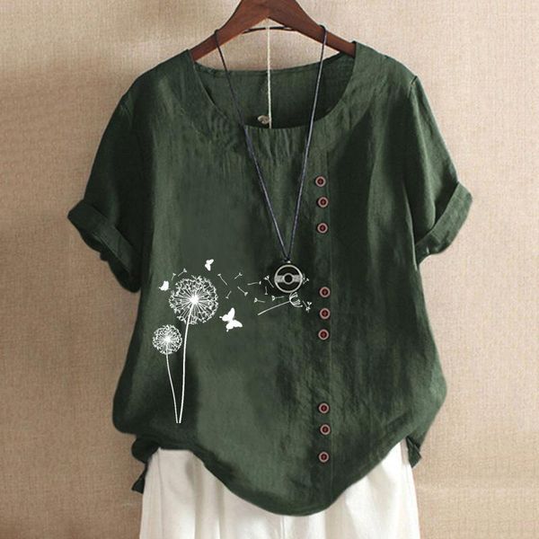 women's blouses & shirts cotton linen women blouse button dandelion print blusas o-neck short sleeve casual loose shirt camisas de muje, White
women's blouses & shirts cotton linen women blouse button dandelion print blusas o-neck short sleeve casual loose shirt camisas de muje, White