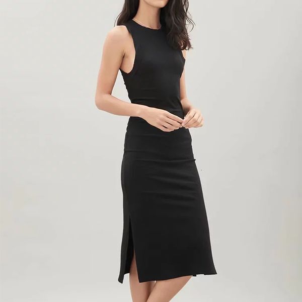 thin shoulder fit stretch split vest women's clothes will see style solid waist high dress long, Black;gray
thin shoulder fit stretch split vest women's clothes will see style solid waist high dress long, Black;gray