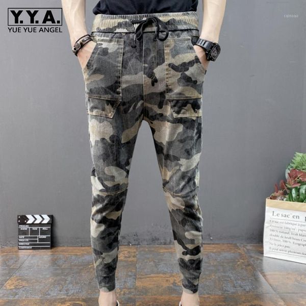men camouflage pencil pant slim fit ankle length fashion casual harem pants multi-pockets drawstring streetwear army green men's, Black
men camouflage pencil pant slim fit ankle length fashion casual harem pants multi-pockets drawstring streetwear army green men's, Black