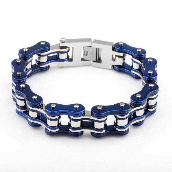 link, chain wave of men's tide brand bracelet jewelry stainless steel fashion creative cycling motorcycle, Black
link, chain wave of men's tide brand bracelet jewelry stainless steel fashion creative cycling motorcycle, Black