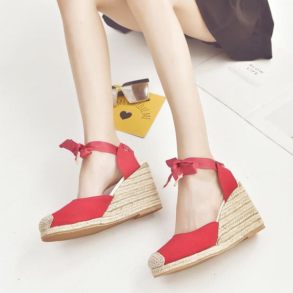 woman weave wedges sandals ladies ankle wrap female round toe women high heels women's solid footwear plus size 43, Black
woman weave wedges sandals ladies ankle wrap female round toe women high heels women's solid footwear plus size 43, Black