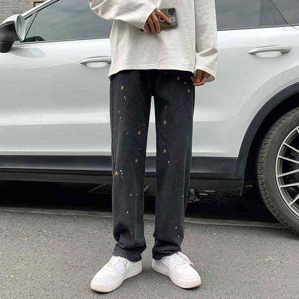 men's jeans star embroidered men's black jeans, straight-line fashion released hip hop fried street pants super-size wide legs mve, Blue
men's jeans star embroidered men's black jeans, straight-line fashion released hip hop fried street pants super-size wide legs mve, Blue