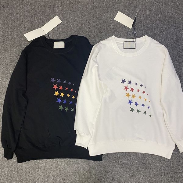 new high-quality spring and autumn mens and womens lovers t-shirt long-sleeved color cartoon five-pointed star print girl top, Black
new high-quality spring and autumn mens and womens lovers t-shirt long-sleeved color cartoon five-pointed star print girl top, Black