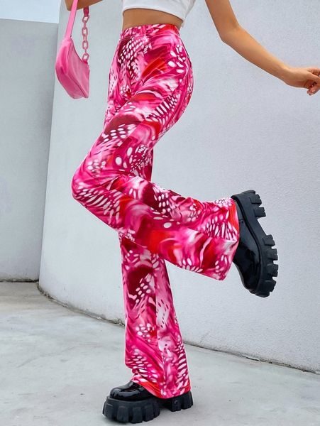 tie dye flare leg pants v7pz#, Black;white
tie dye flare leg pants v7pz#, Black;white