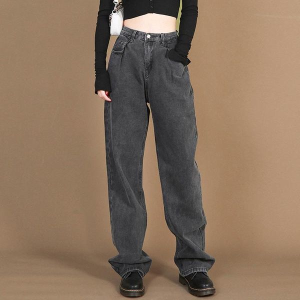 women jeans high waist mom straight jean baggy loose long wide leg trousers black fashion streetwear washed denim pants femme women's, Blue
women jeans high waist mom straight jean baggy loose long wide leg trousers black fashion streetwear washed denim pants femme women's, Blue