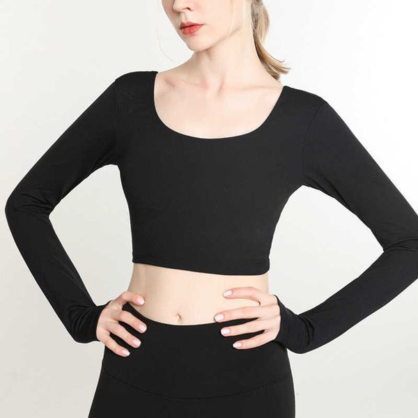 women's t-shirt long-sleeved t-shirt women tees yoga running chest pad short tight fitness solid color cross back sports shirts gym cl, White
women's t-shirt long-sleeved t-shirt women tees yoga running chest pad short tight fitness solid color cross back sports shirts gym cl, White