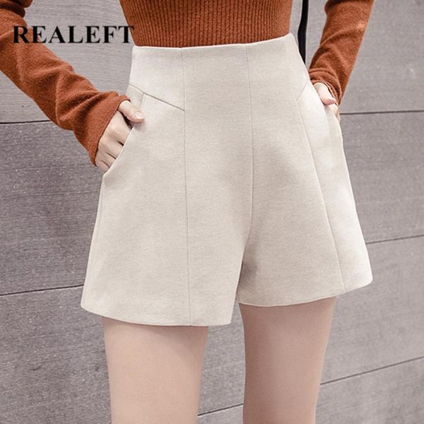 women's shorts realeft autumn winter woolen 2021 solid casual high waist zipper office wide leg trousers female pockets, White;black
women's shorts realeft autumn winter woolen 2021 solid casual high waist zipper office wide leg trousers female pockets, White;black