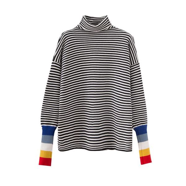 women's sweaters fashion 2021 women autumn winter turtleneck striped sweater pullovers warm knitted pullover lady, White;black
women's sweaters fashion 2021 women autumn winter turtleneck striped sweater pullovers warm knitted pullover lady, White;black
