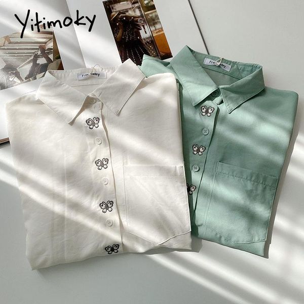 women's blouses & shirts yitimoky women simply style korean fashion long sleeve turn-down solid casual button up embroidery shirt 2021, White
women's blouses & shirts yitimoky women simply style korean fashion long sleeve turn-down solid casual button up embroidery shirt 2021, White