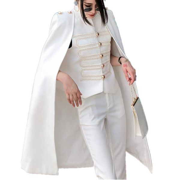 women's wool & blends cape shawl woolen coat women 2021 autumn winter cloak single-breasted embroidery stand collar military coa, Black
women's wool & blends cape shawl woolen coat women 2021 autumn winter cloak single-breasted embroidery stand collar military coa, Black