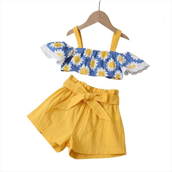 toddler girls clothes suit summer suspender sun flower printed t shirt solid color shorts with belt 2pcs set, White
toddler girls clothes suit summer suspender sun flower printed t shirt solid color shorts with belt 2pcs set, White