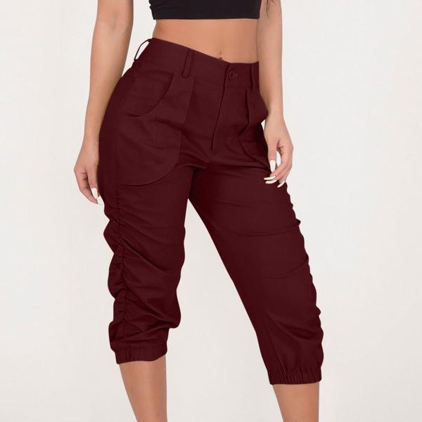 women's leggings summer woman pants casual cropped trousers capris harem beam foot pocket fashion loose cargo mujer 2021 3, Black
women's leggings summer woman pants casual cropped trousers capris harem beam foot pocket fashion loose cargo mujer 2021 3, Black