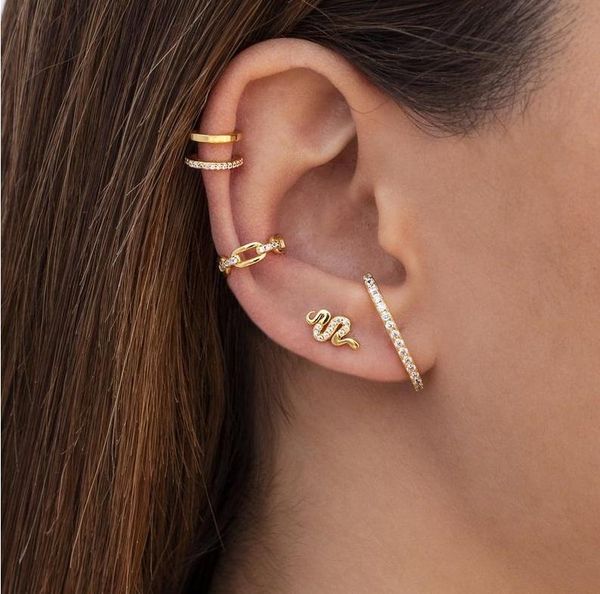 sterling silver minimal minimalist jewelry multi piercing stud cute lovely snake small earring, Golden;silver
sterling silver minimal minimalist jewelry multi piercing stud cute lovely snake small earring, Golden;silver