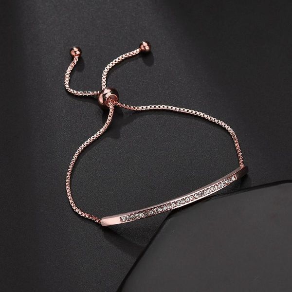 link, chain adjustable bracelet bangle for women captivate bar slider brilliant rose gold color jewelry pulseira feminia, Black
link, chain adjustable bracelet bangle for women captivate bar slider brilliant rose gold color jewelry pulseira feminia, Black