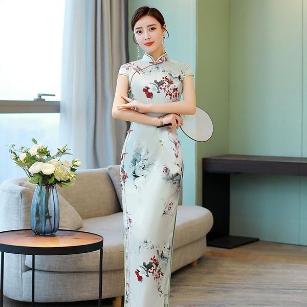 ethnic clothing sheath high split qipao lady mandarin collar floral cheongsam large size party dress satin chinese traditional vestidos, Red
ethnic clothing sheath high split qipao lady mandarin collar floral cheongsam large size party dress satin chinese traditional vestidos, Red