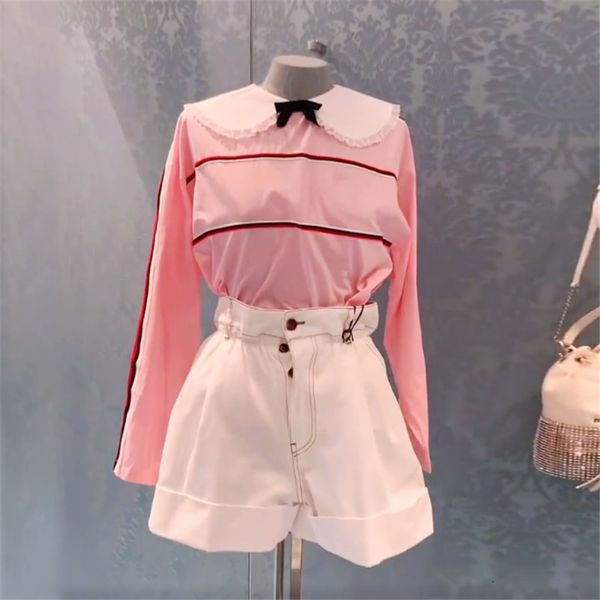 polos cute women long sleeve t shirt 2021 spring bows beaded lace lapel collar pink cotton brand designer loose tee top, White
polos cute women long sleeve t shirt 2021 spring bows beaded lace lapel collar pink cotton brand designer loose tee top, White