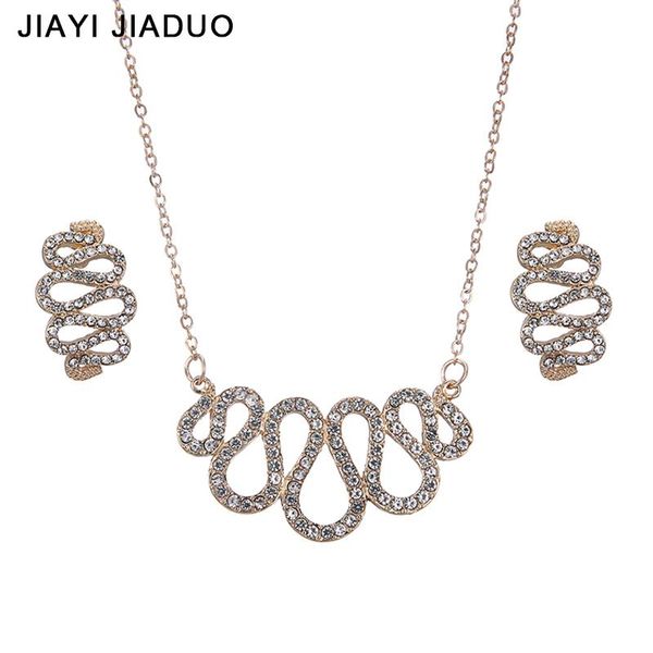 earrings & necklace jiayijiaduo fashion women jewelry sets gold color snake rhinestone pendant for party dress accessories, Silver
earrings & necklace jiayijiaduo fashion women jewelry sets gold color snake rhinestone pendant for party dress accessories, Silver
