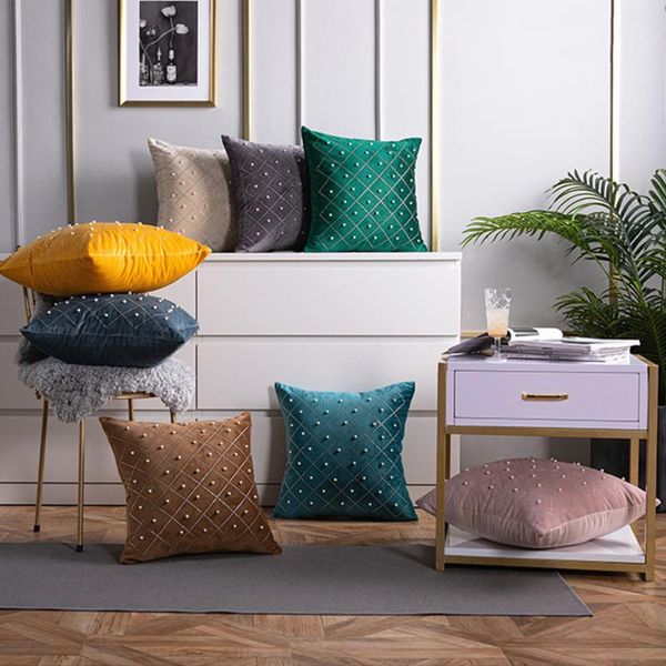 cushion/decorative pillow 1pcs luxury embroidered plaid cushion cover velvet pearl hug pillowcase living room sofa home decoration 45x45cm
cushion/decorative pillow 1pcs luxury embroidered plaid cushion cover velvet pearl hug pillowcase living room sofa home decoration 45x45cm