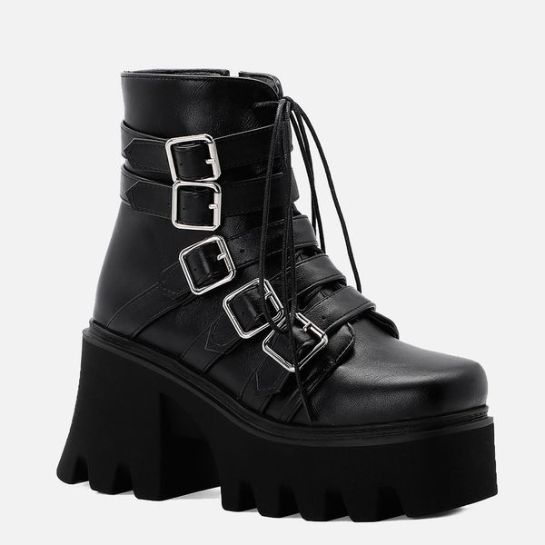 large size 44 high heeled winter woman shoes platform fashion cool street motorcycles boots ankle boot, Black
large size 44 high heeled winter woman shoes platform fashion cool street motorcycles boots ankle boot, Black
