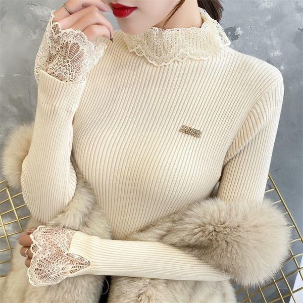 women's sweaters sweet chic lace patchwork sweater 2021 autumn winter aesthetic fashion woman elegant long sleeve knit pullover, White;black
women's sweaters sweet chic lace patchwork sweater 2021 autumn winter aesthetic fashion woman elegant long sleeve knit pullover, White;black