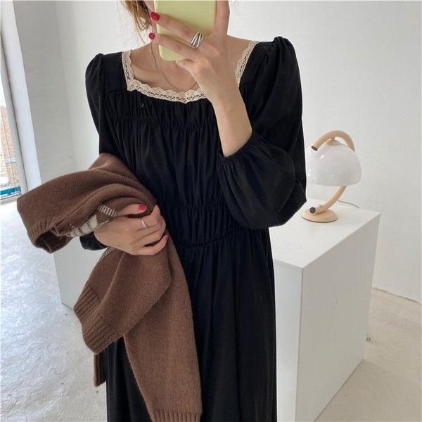women dresses autumn winter clothing lace mid-length dress vestido de mujer casual, Black;gray
women dresses autumn winter clothing lace mid-length dress vestido de mujer casual, Black;gray