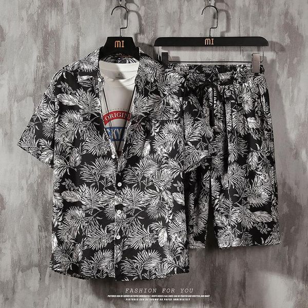 men's tracksuits 2 pieces set hawaiian shirts +beach shorts mens casual streetwear 2021 summer floral loose short sleeve holiday suits, Gray
men's tracksuits 2 pieces set hawaiian shirts +beach shorts mens casual streetwear 2021 summer floral loose short sleeve holiday suits, Gray