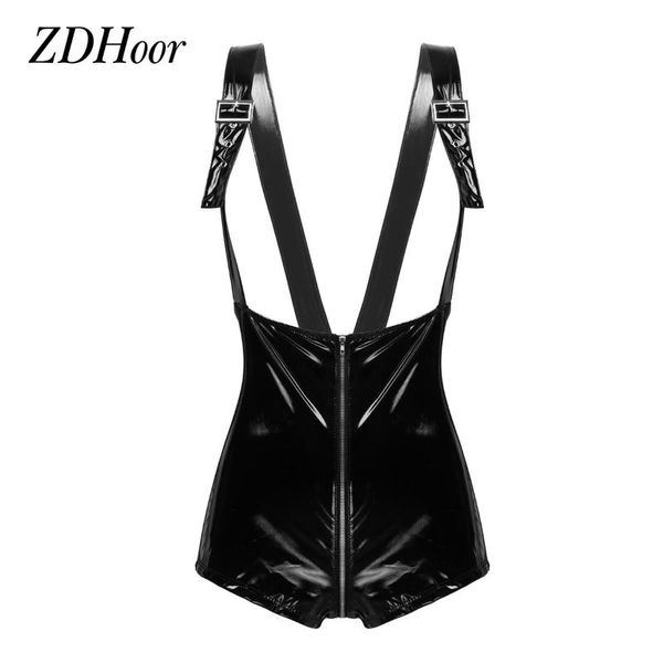 womens patent leather overall shorts adjustable shoulder strap high waist mesh splice zippered crotch suspender booty women's, White;black
womens patent leather overall shorts adjustable shoulder strap high waist mesh splice zippered crotch suspender booty women's, White;black