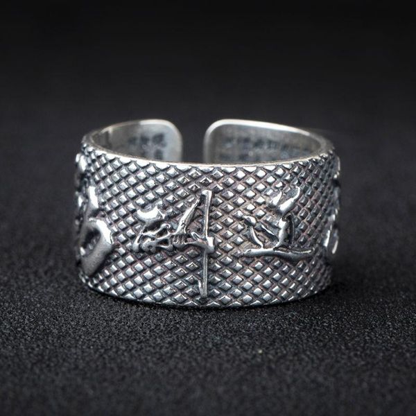 cluster rings s925 silver chinese style retro heavenly rewarding men's ring niche design meditation temperament open, Golden;silver
cluster rings s925 silver chinese style retro heavenly rewarding men's ring niche design meditation temperament open, Golden;silver