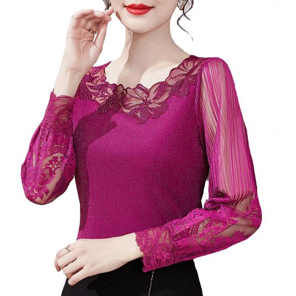 women's blouses & shirts -4xl plus size lace shirt long-sleeved mesh 2021 autumn drilling hollow blouse blusa feminina, White
women's blouses & shirts -4xl plus size lace shirt long-sleeved mesh 2021 autumn drilling hollow blouse blusa feminina, White