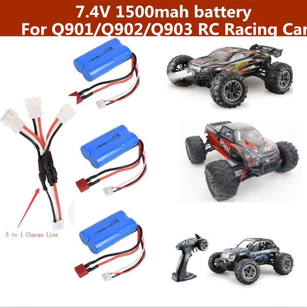2pcs or 3pcs 7.4v 1500mah battery for q901 q902 q903 high speed remote control rc car truck spare parts add 3 in 1 charge line
2pcs or 3pcs 7.4v 1500mah battery for q901 q902 q903 high speed remote control rc car truck spare parts add 3 in 1 charge line