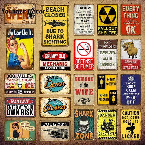 open closed metal signs vintage shark zone art poster garage pub rustic wall plaque bar diner home decor toilets plate yi-158
open closed metal signs vintage shark zone art poster garage pub rustic wall plaque bar diner home decor toilets plate yi-158