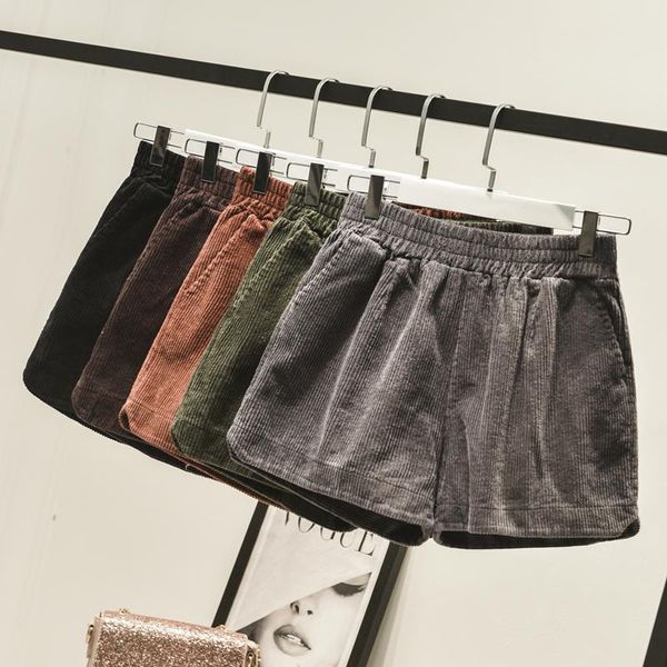 women's shorts autumn winter corduroy women 2021 casual loose elastic high waist female thick solid short, White;black
women's shorts autumn winter corduroy women 2021 casual loose elastic high waist female thick solid short, White;black