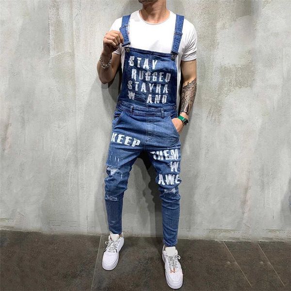 men's jeans 2022 fashion ripped jumpsuits ankle length letter printing distressed denim bib overalls for men suspender pants y2303, Blue
men's jeans 2022 fashion ripped jumpsuits ankle length letter printing distressed denim bib overalls for men suspender pants y2303, Blue