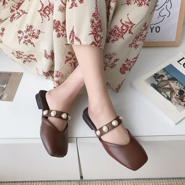 slippers feminine fashion pearl half flat lady summer loafers muller style lady's shoes party web celebrity, Black
slippers feminine fashion pearl half flat lady summer loafers muller style lady's shoes party web celebrity, Black